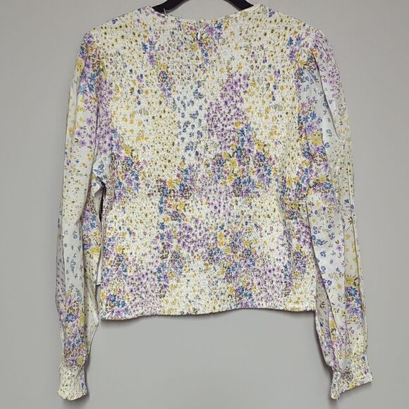 1. State White Floral Smocked Blouse NWT - Picture 4 of 7